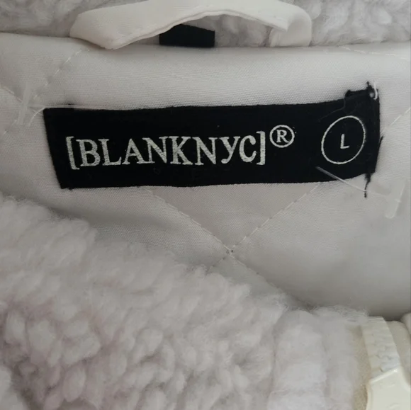 Blank NYC Cream Sherpa Jacket NWT - Picture 2 of 3
